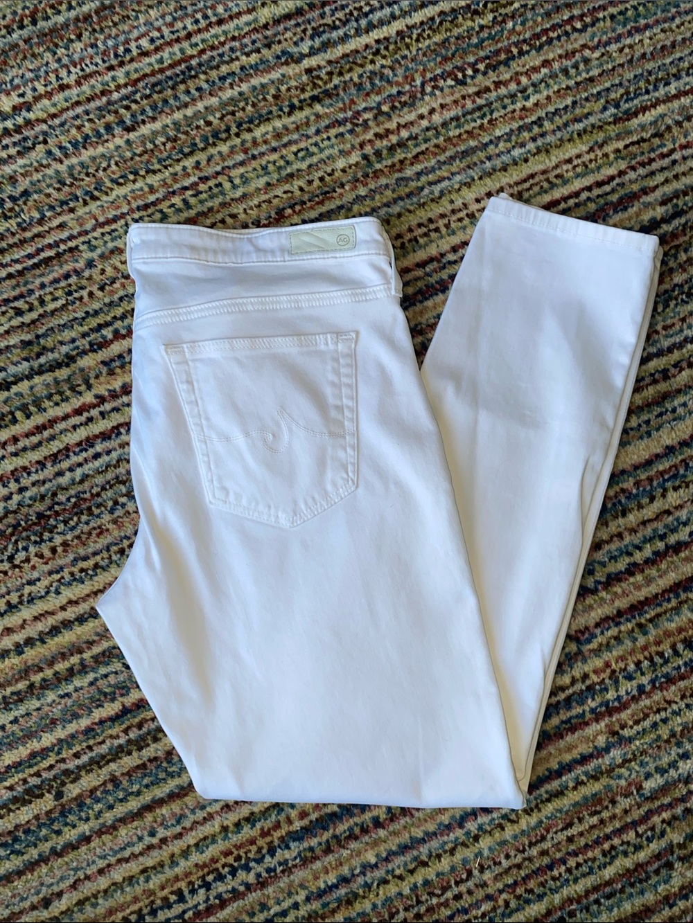 AG Adriano Goldschmied White Stevie Ankle Skinny Jeans